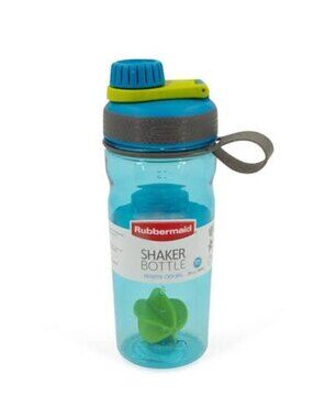 Rubbermaid Shaker BPA Free Bottle 20 oz BLUE Screw on Top Finger Loop NEW